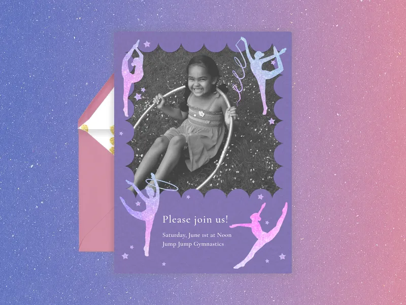 Gymnastics (Photo) Invitation premium template design
