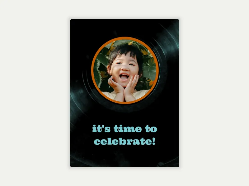 Vinyl (Photo) Invitation free template design