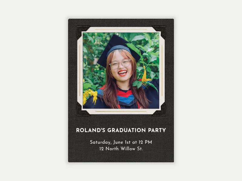 Basic Linen Frame (Photo) Invitation free template design
