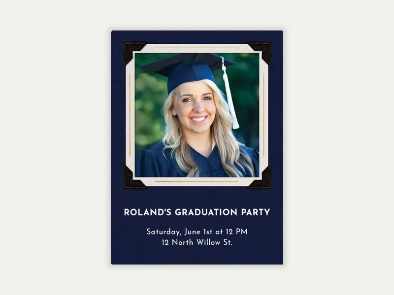 Basic Linen Frame (Photo) Invitation free template design