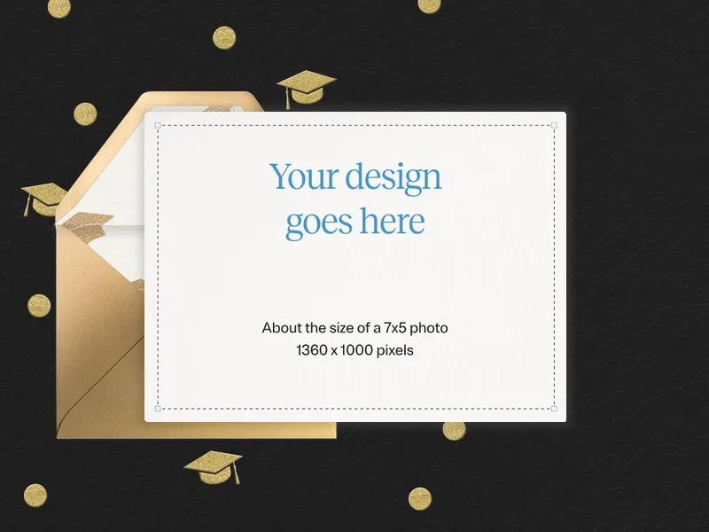 Upload Your Own Design (Graduation Confetti) Invitation premium template design