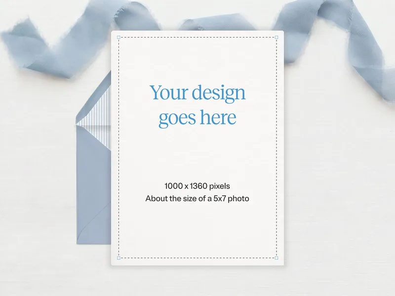 Upload Your Own Design (Linen Ribbon) Invitation premium template design