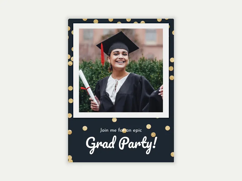 Festive Confetti (Photo) Invitation free template design