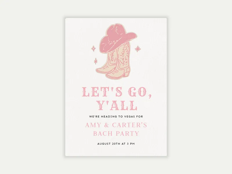 Howdy Partner - joint_bach_party - Invitation