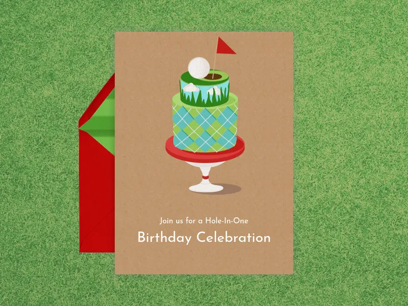 Golf Cake - golf - Invitation