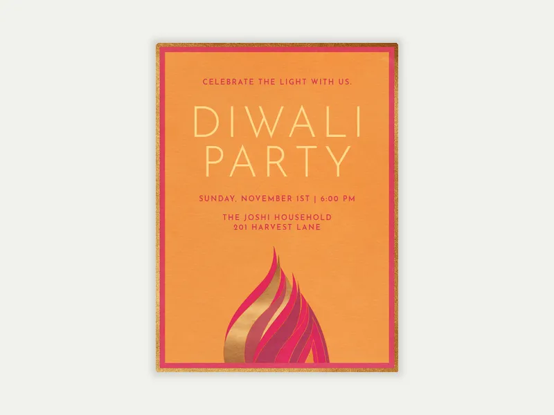 Diwali Flame - diwali - Invitation