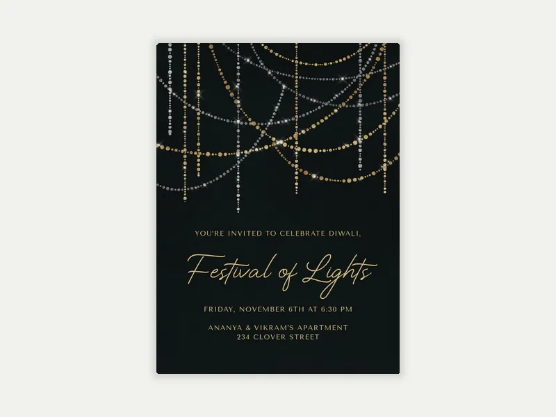 Petite Bunting - diwali - Invitation