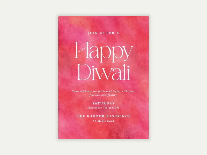 Burnished Watercolors - diwali - Invitation