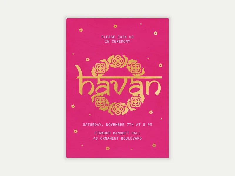 Havan - diwali - Invitation