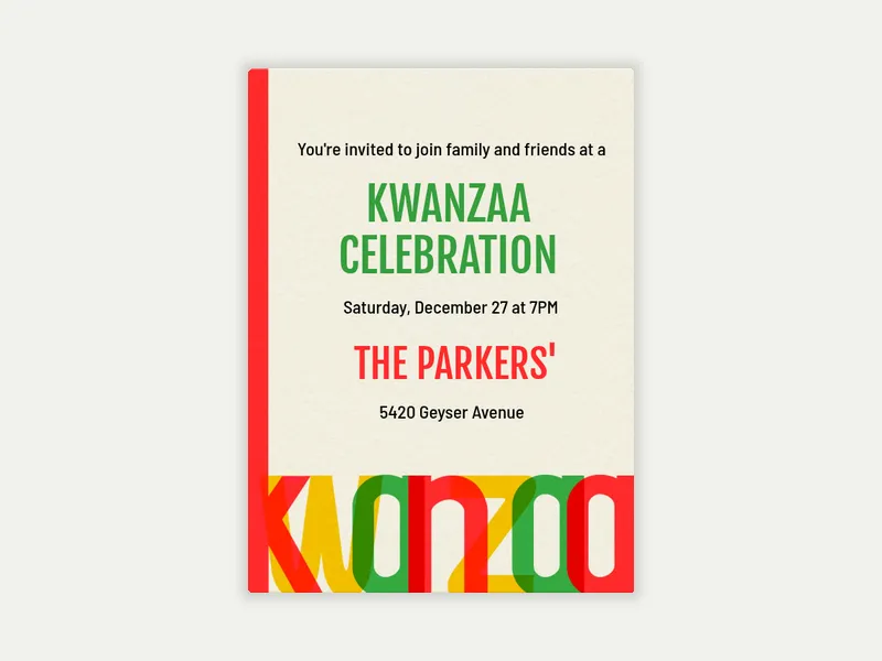 A Bright Kwanzaa - kwanzaa - Invitation