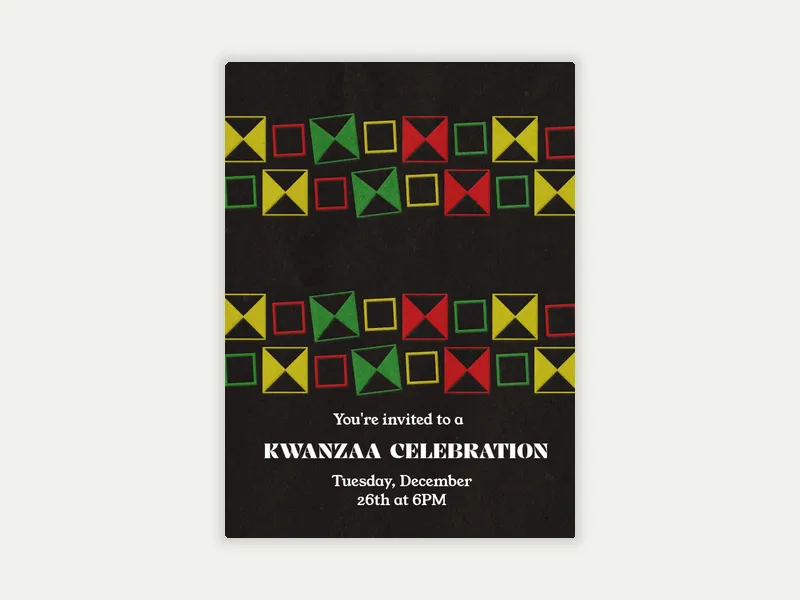 Celebrating History - kwanzaa - Invitation