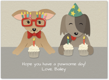 Pet Dog Birthday Cake Card