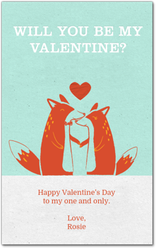 Fox Valentine Card