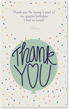 Birthday Milestone Thank You Card
