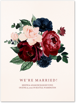 Blush & Burgundy Blooms (Married) Card