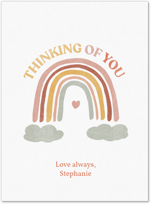 Boho Rainbow Think of You Card