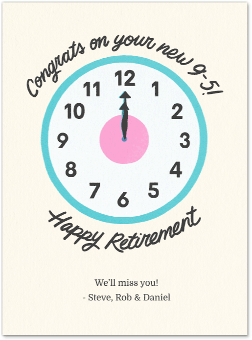 Retire O'Clock Card