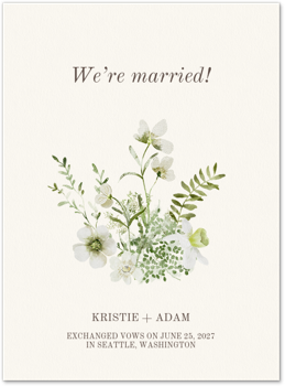 White Flowers & Greenery (Announcement) Card