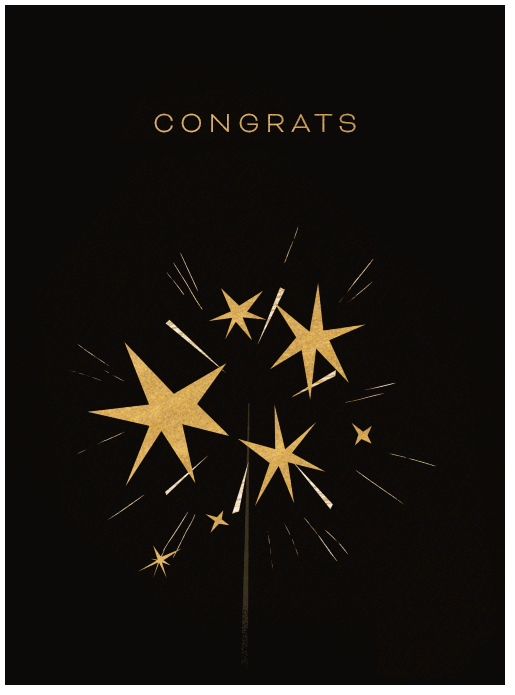 Congrats Gold Sparkler Card