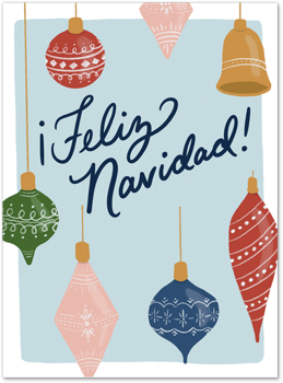 Navidad Ornaments Card by Slightly Stationery Card