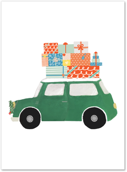 Car Full of Gifts Card by Slightly Stationery Card