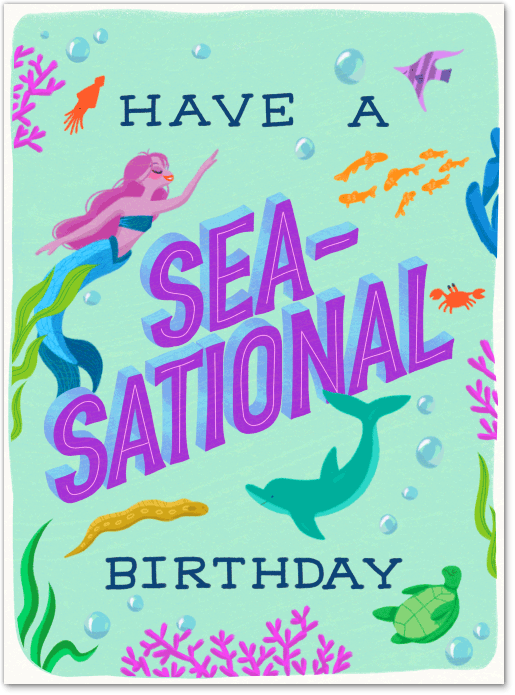 Sea-sational Mermaid Birthday Card