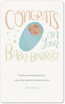 Baby Burrito Congrats Card