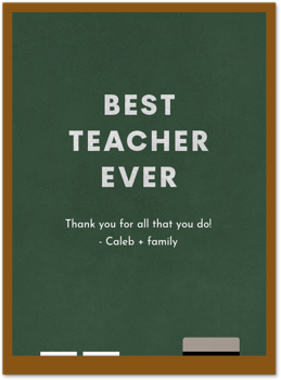 Best Teacher Ever Chalkboard Card