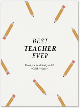 Best Teacher Ever Pencil Card