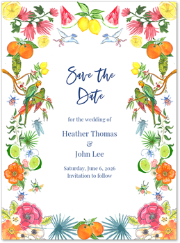 Birds and Blooms (Save the Date) by Larsen McDowell Card