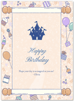 Birthday Princess Castle Card