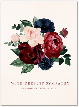 Blush & Burgundy Blooms (Sympathy) Card