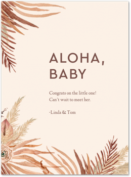 Boho Pampas Baby Shower Card