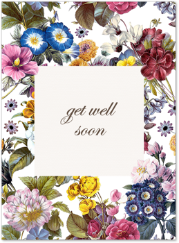 Calico Floral Get Well by Burcu Korkmazyurek Card