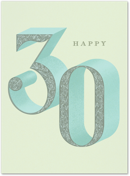 Decorative Birthday Milestone - 30 Card