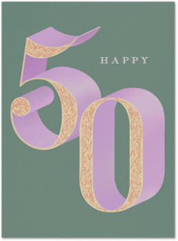 Decorative Birthday Milestone - 50 Card