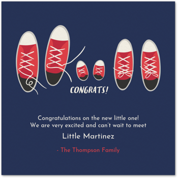 Family Shoes Congrats Card