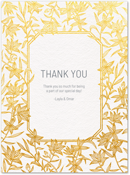 Gold Flora Border (Thank You) Card