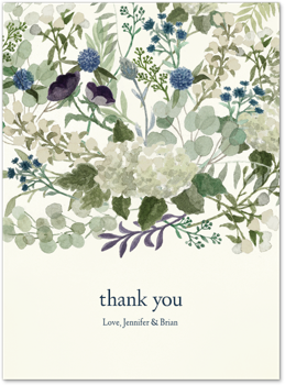 Green Floral Watercolor Card (Thank You) Card