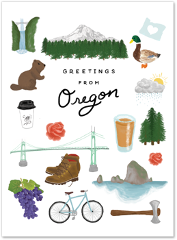Greetings from Oregon Card by Slightly Stationery Card