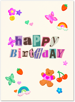 Happy Birthday Letter Collage Card