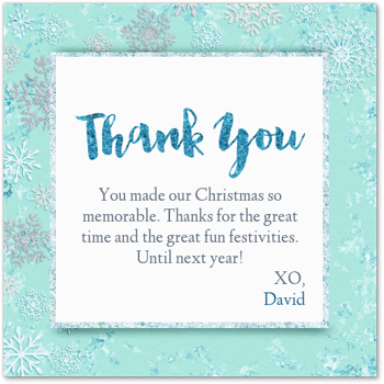 Icy Snowflakes Thank You Card