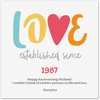 Love Established Since Card