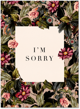 Lush Floral Sorry by Burcu Korkmazyurek Card