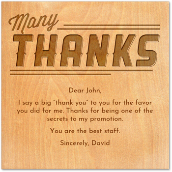 Many Thanks Wood Card