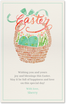 Mint Easter Basket Card