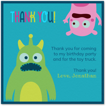 Monster Thanks Card