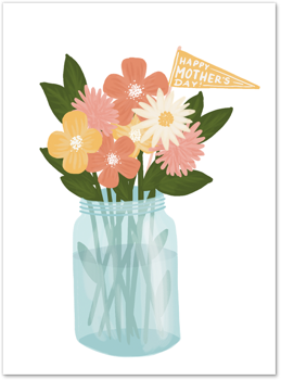 Mother’s Day Flower Jar Card by Slightly Stationery Card