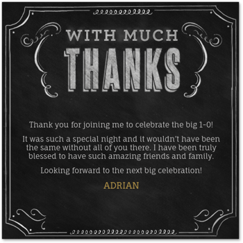 Chalkboard Thanks Card