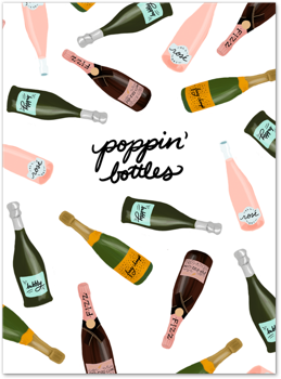 Poppin Bottles Champagne by Slightly Stationery Card